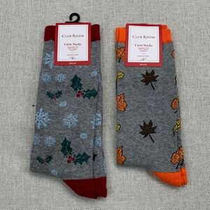 Club Room Men's Printed Long Crew Socks